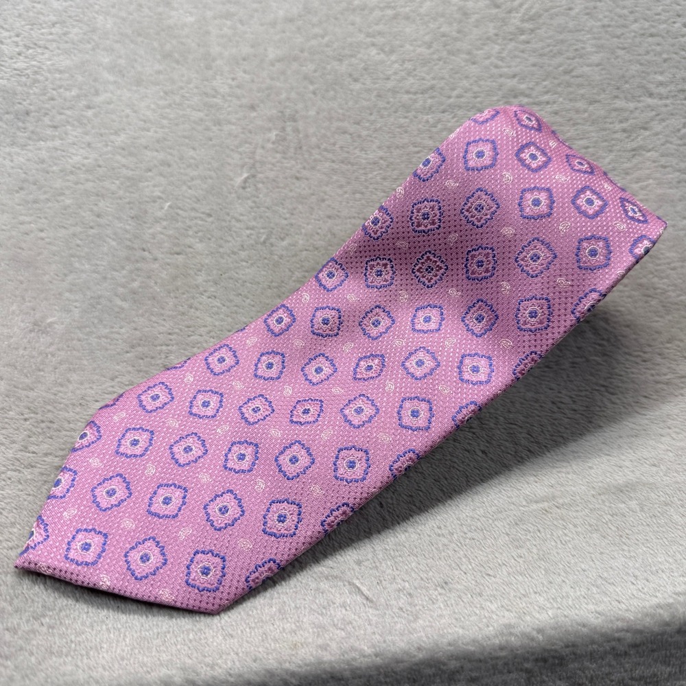 Vintage Cape Cod Neck Tie Mens‎ Silk Polyester Blend Purple Geometric Pattern